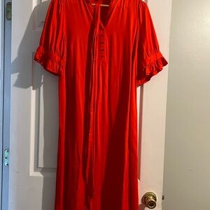 Ann Taylor Factory Red Midi Dress
